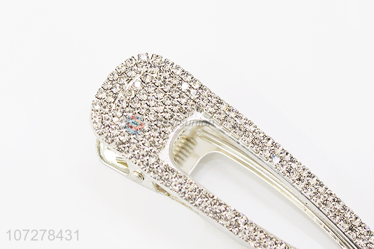 New Design Rhinestone Duckbill Clip Alloy Hair Clip