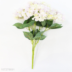 Hot selling 5 heads artificial hydrangea cloth flower for indoor decoration