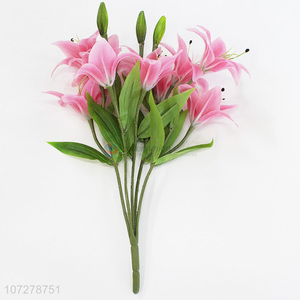 Factory wholesale artificial flower 12 heads orchid fashion cloth flower