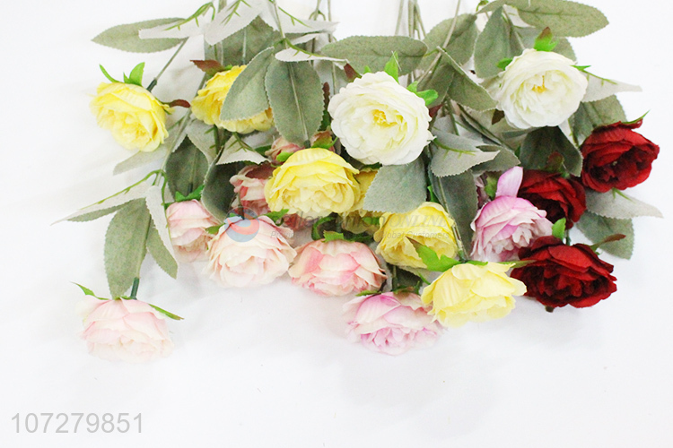 New style room decoration 3 heads silk cloth flower artificial rose