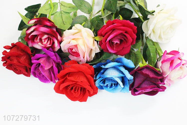 Most popular artificial rose flower decorative silk cloth flowers