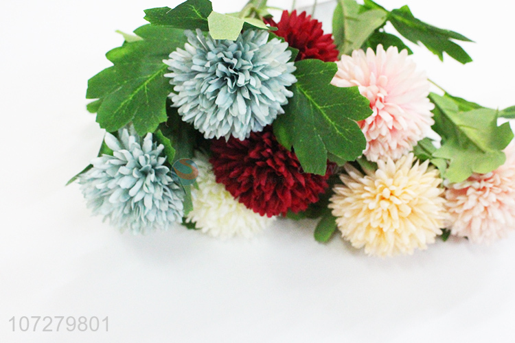 Low price decorative 2 heads artificial ball flower silk cloth flower