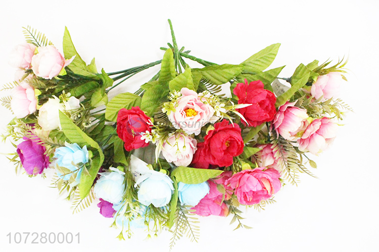 Good price decorative artificial peony flower lifelike silk cloth flowers