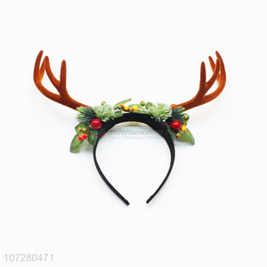 Factory Sales Christmas Flower Deer Antler Holiday Party Hairband Head Band