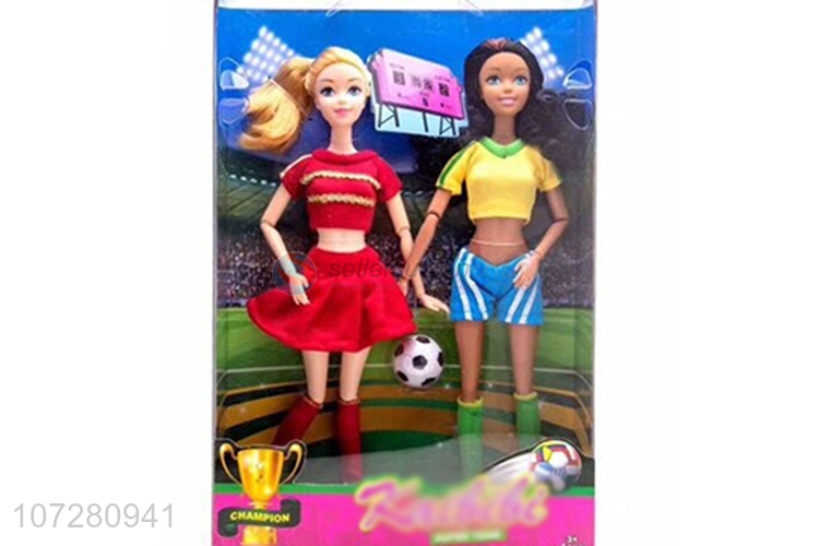 Best Quality 12 Joints Solid Body Soccer Girl Doll Toy