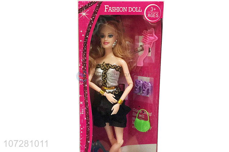 Best Sale Solid Body Beauty Girl Joints Doll With Accessories Set