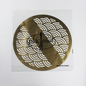 Premium quality creative hollow heat-insulation pad gold pvc placemat