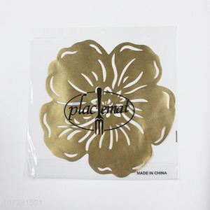 Latest arrival food serving pvc placemat gold pvc table mat