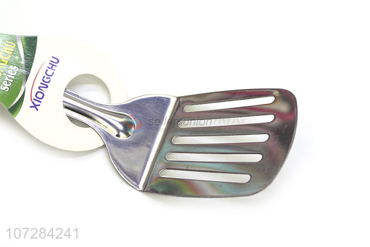 New Design Food Grade Plastic Handle Stainless Steel Slotted Pancake Turner