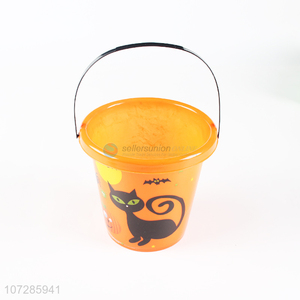 High Quality Plastic Halloween Decorative Bucket With Handle