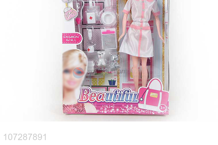 Best Quality 11.5 Inch Solid Body Nurse Doll With Accessories