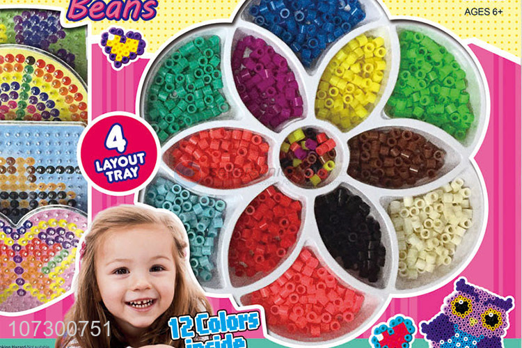 High Sales 12 Colors Waterfuse Beans Diy Beaded Educational Toy Set