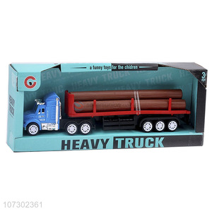 Competitive Price Inertia Heavy Trailer Truck Toy Carrying Wood For Kids