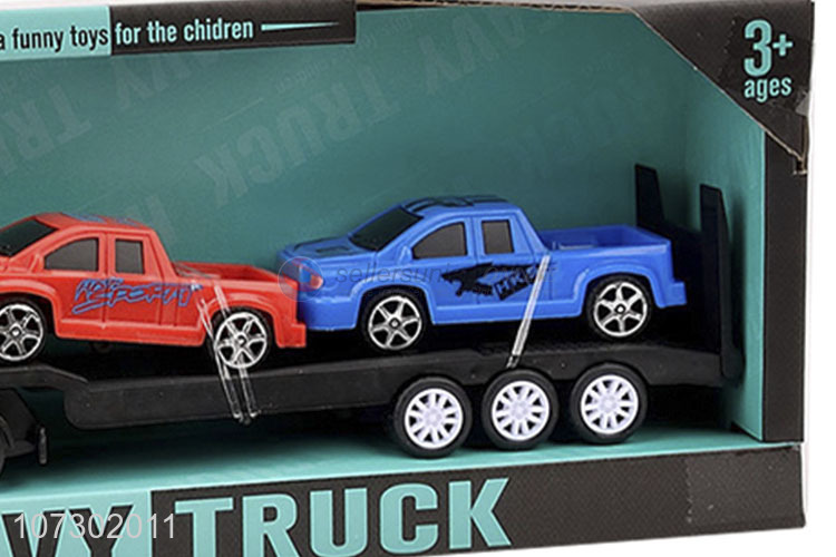 Latest Design Car Model Plastic Toy Kids Inertia Heavy Trailer Truck Set Toys