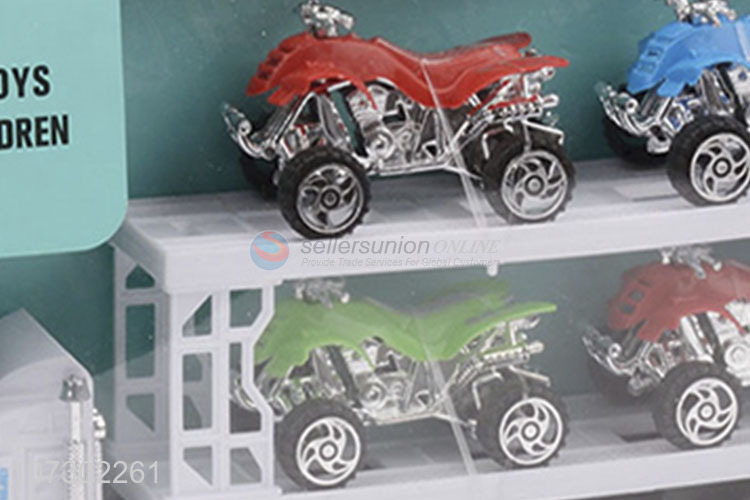 New Style Plastic Inertial Heavy Trailer Toy Truck Carrying 4Pcs Motorcycles