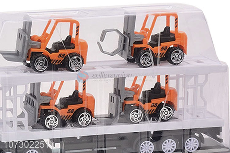 High Quality Plastic Inertial Heavy Truck Toy Set Carrying 4Pcs Engineering Vehicle