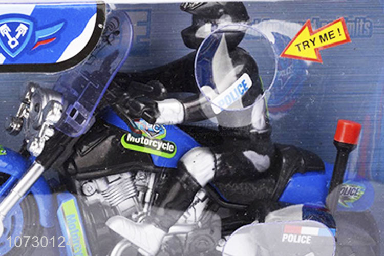 Premium Quality Kids Pull Back Police Motorcycle Toy With Music And Light