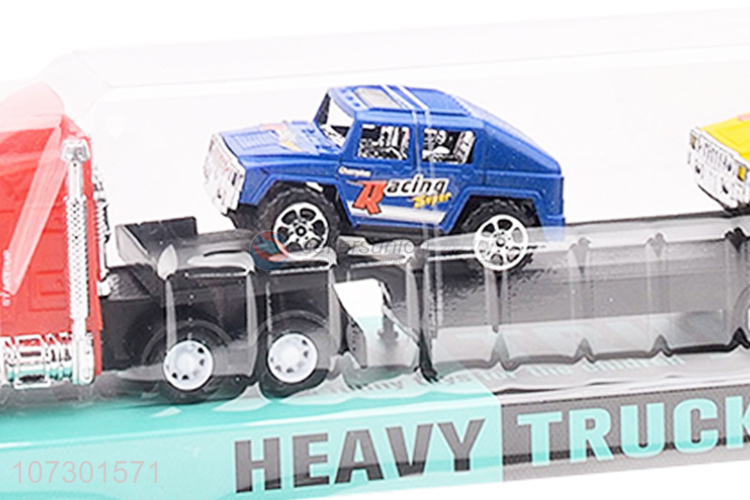 Direct Price Inertial Heavy Trailer Truck Carrying Two Cars For Kids