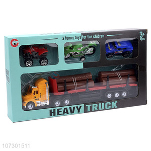 High Quality Plastic Inertial Heavy Trailer Truck Friction Truck Toys Set