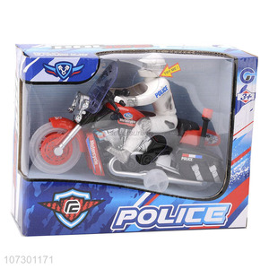 High Quality Inertial Police Motorcycle Toy With Light Music For Kids