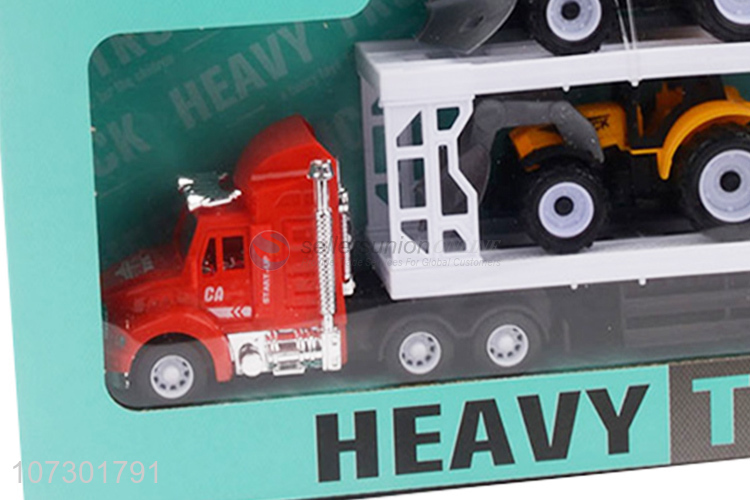 Wholesale Promotional Inertial Heavy Trailer Truck Toys Set For Boys