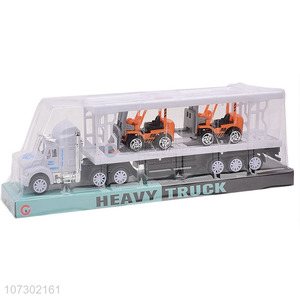 Most Popular Inertial Heavy Trailer Truck Toy With Two Engineering Vehicles