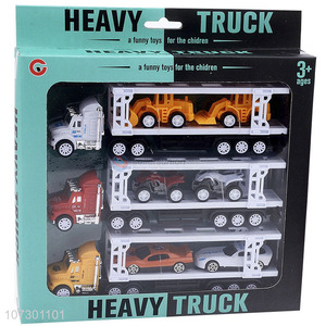 High Quality Childrens Funny Toys Inertia Heavy Trailer Truck With Cars