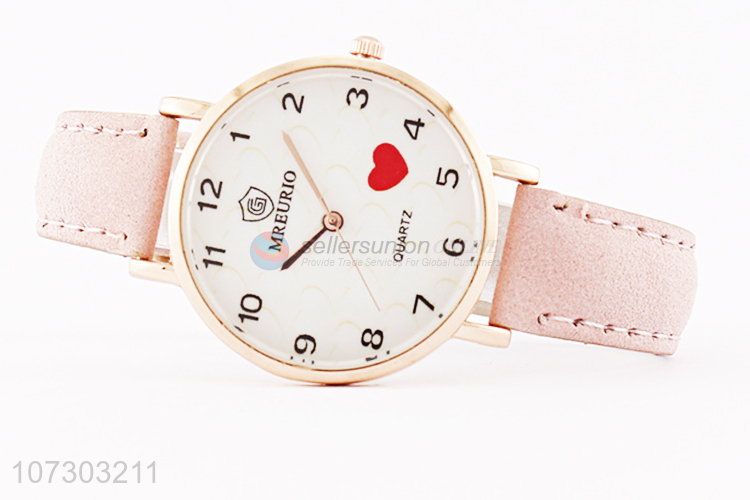 Lovely Design PU Watchband Watches For Girls