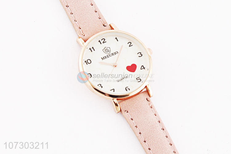 Lovely Design PU Watchband Watches For Girls