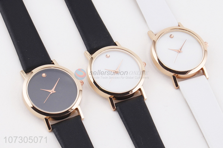 Latest PU Watchband Watches Wrist Watch For Women