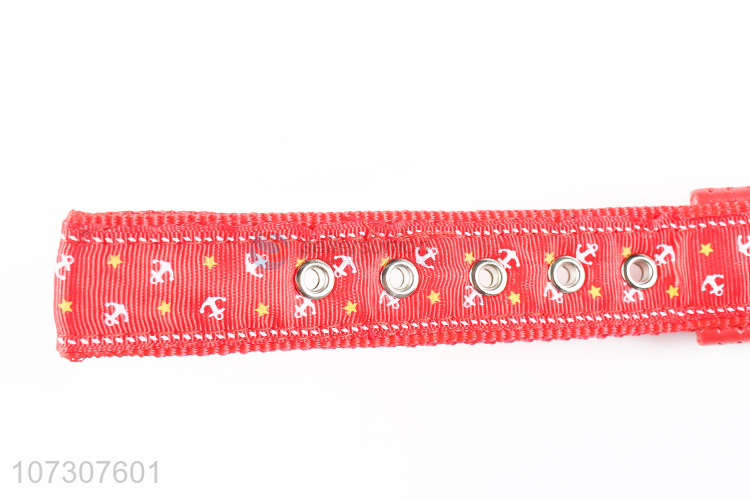 Promotional cheap pet accessories boat anchor printed dog collar