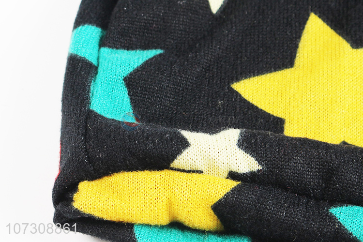 New Style Color Star Pattern Winter Warm Polyester Knitting Beanie Hats