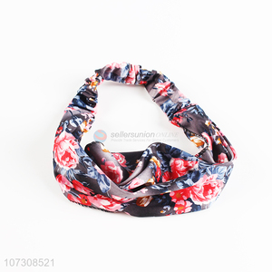 New Style Fashion Flowers Print Ladies Washing Face Elastic Hairbands