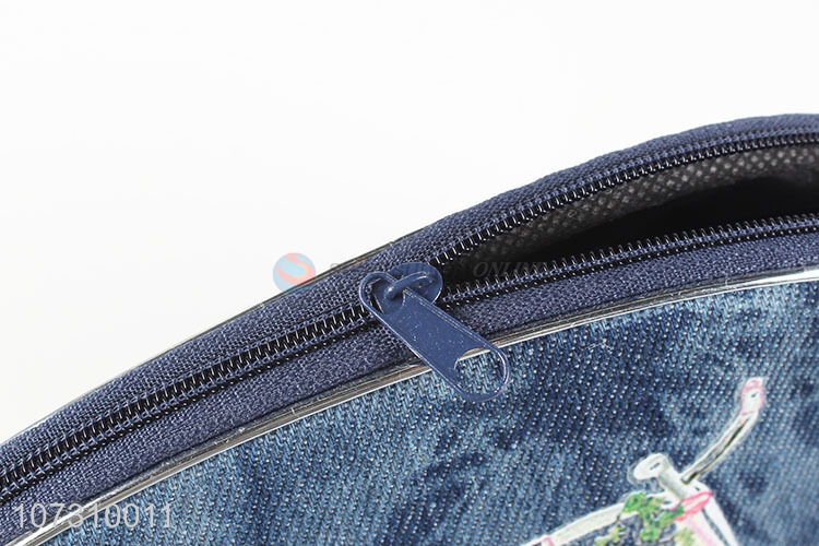 Low price popular denim ladies purse girl clutch bag