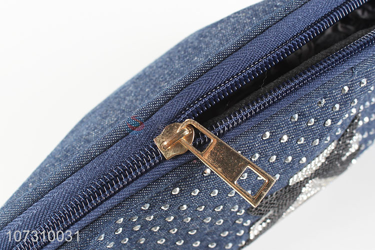 New arrival fashion hot drilling denim women purse ladies wallet