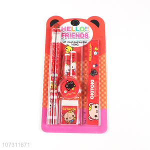 Cartoon Printing Pencils Ruler Stationery Set