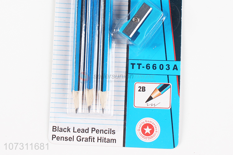 Good Quality Black Lead Pencils With Eraser And Pencil Sharpener Set