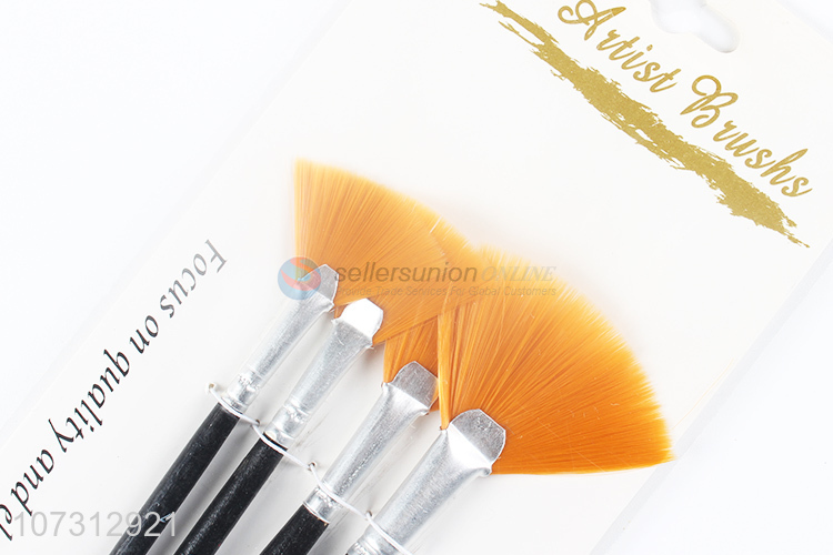 Best sale art tools 4pcs wooden handle watercolor painting brush oil paintbrush