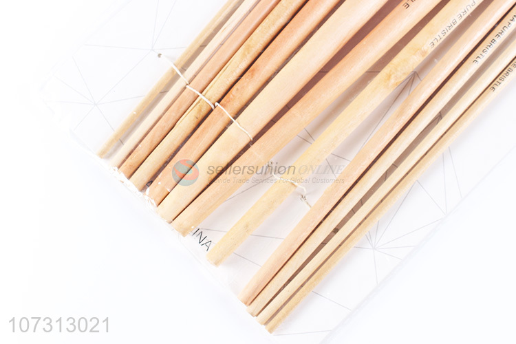 Popular design art tools 12pcs wooden handle watercolor painting brush oil paintbrush