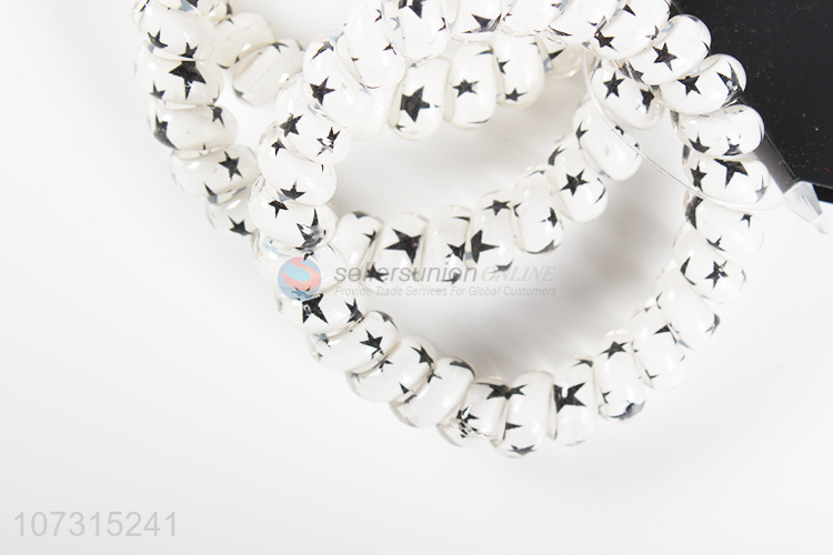 OEM custom chic star printed hair rings girls hair accessories