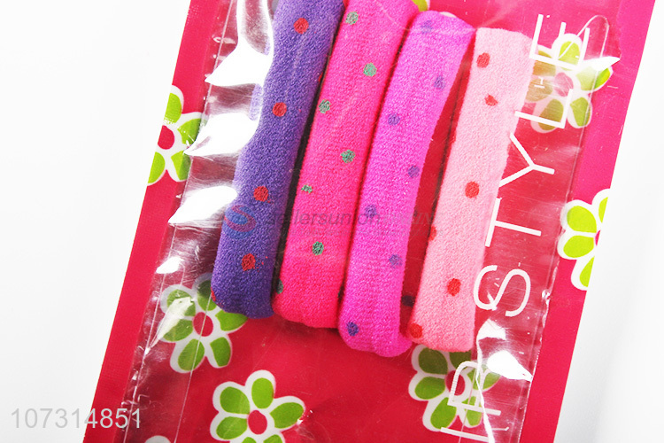 Suitable price beautiful polka dot hair rope women hair bands