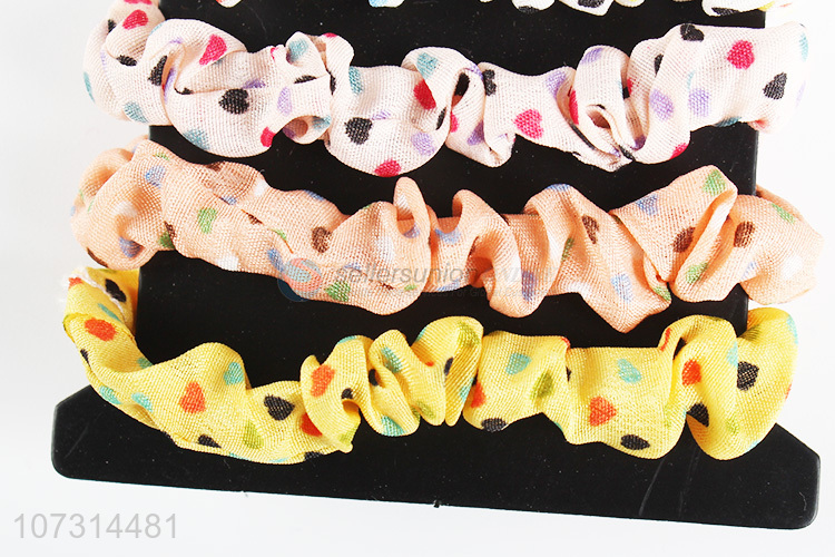 Superior quality stylish heart printed hair bands women hair ties