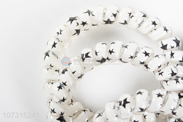 OEM custom chic star printed hair rings girls hair accessories