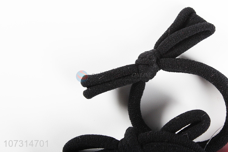 Factory wholesale bowknot hair bands black ladies hair ropes