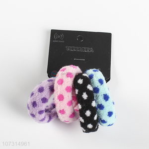 Hot selling chic polka dot hair ties ladies hair rings