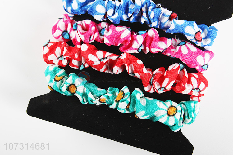 Wholesale price beautiful floral hair rope women hair bands