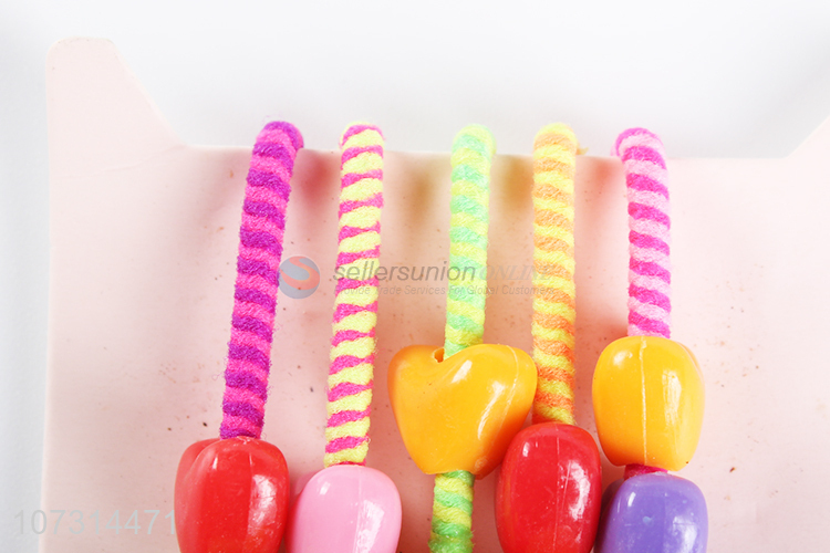 China manufacturer colorful heart hair ties children hair rings