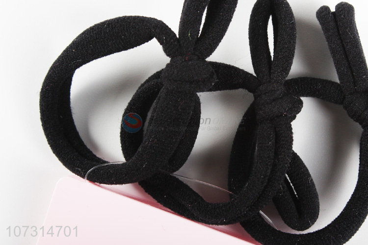 Factory wholesale bowknot hair bands black ladies hair ropes