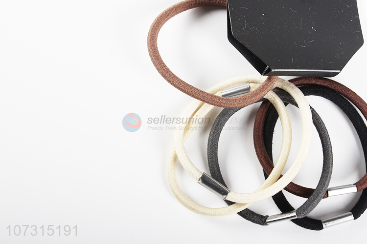 Wholesale custom solid color hair bands ladies elastic hair ropes