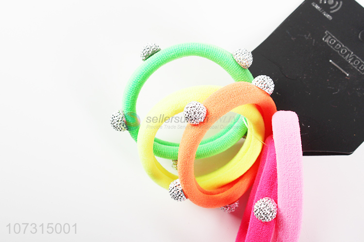 Excellent quality chic beaded hair rings girls hair accessories